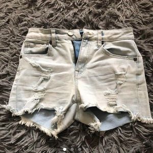 Aeropostale Light acid wash High Rise short/midi shorts